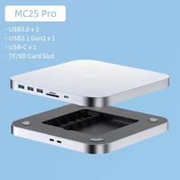 【日本代購】Hagibis USB C 集線器適用於 Mac mini M1/M2，附硬碟盒 2.5 SATA NVME M.2 SSD 硬碟盒轉 USB C Gen 2 DP SD/TF 擴充塢