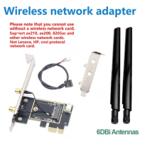 M.2 To PCI Express Wireless Adapter Converter with 6DBi 2x Antenna NGFF M.2 WiFi Bluetooth Card for Intel AX210 AX200 9260