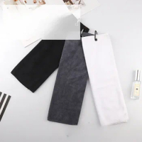 Golf Towel For Bags with Clip Microfiber TowelTri-fold Towel Blue White Black And Gray Gift For Men Women