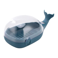 【盥洗收納】創意鯨魚翻蓋肥皂收納盒(肥皂盒 瀝水盒 香皂盒 浴室收納 造型)
