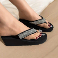 Dép kẹp đính đá cao cấp , size 35/36/37/38/39,cao 5 phân 7 phân 9 phân