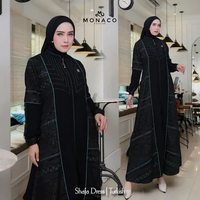 SHAFA DRESS - Gamis Kombinasi Terbaru Mewah / Gamis Jetblack Kombinasi / Gamis Kondangan / Gamis By 