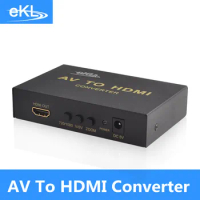 EKL RCA to HDMI AV to HDMI 1080P AV2HDMI Mini AV to HDMI Converter Signal Converter for TV, VHS VCR, DVD Records Chipsets Shown
