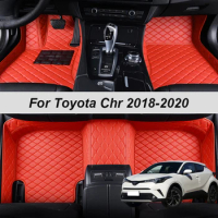 100% Fit Custom Made Leather Car Floor Mats For Toyota Ch-r 2018 2019 2020 2021 Carpets Rugs Foot Pads Accessories