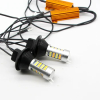 T20 7440 1156 LED Daytime Running Lights DRL Canbus Dual Color White/Amber Car Front Turn Signal Lights