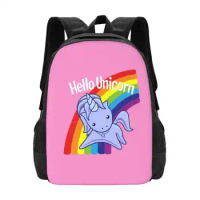 Hello Unicorn Pattern Design Bagpack School Bags Hello Unicorn Rainbow Unicorn Backpack Altered Carbon Backpack Takeshi Future