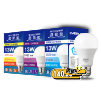 【Everlight 億光】12入組 13W 超節能高效環保LED燈泡(白光/黃光/自然光)