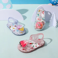 2023 Summer New Girls Sandals Non-slip Waterproof Beach Shoes Cute Princess Shoes Children Jelly Shoes