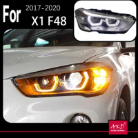 AKD Car Model Head Lamp for BMW X1 Headlights 2017-2020 F48 LED Headlight Porjector Lens DRL Angel Eye Automotive Accessories