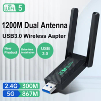 Dual Band 2.4G 5Ghz USB 3.0 WIFI USB Network Card Adapter Wireless USB 1200Mbps WiFi Adapter With Antenna For Desktop Laptop