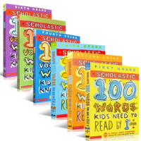 6 books English Original 100 Vocabulary Words Kids Need to Read Primary School 1-6 Grade Keyword Glo