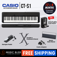 Tax exemption subsidy Casio CT-S1 61-key Portable Keyboard with FREE WU-BT10, Gator Keyboard Stand a