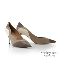 預購 Keeley Ann 優雅拼色尖頭高跟鞋(奶茶色375647235-Ann系列)
