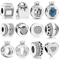 Spinning Hearts Signature Scent Shopping Handbag Ball Charm 925 Sterling Silver Beads Fit Bracelet DIY Jewelry