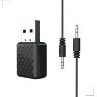 2 in 1 USB Bluetooth 5.0 Audio Receiver Transmitter 3.5mm AUX Jack RCA Wireless Adapter USB Dongle For Car PC TV Headphone