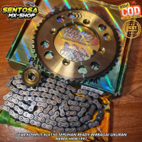 GIGI TARIK KOMPLIT - GEAR SET KLX 150 / DTRACKER UKURAN 14T/13T - 50T/51T/52T/53T/54T/55T 428H-140L