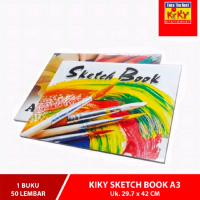 KIKY Buku Melukis A3 Ukuran 29.7 x 42 cm Halaman Luas Ideal untuk Pelajar dan Seniman Kualitas Biasa