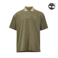 Timberland 男款灰綠色短袖Polo衫|A42D5590