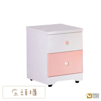 【WAKUHOME 瓦酷家具】夢幻城堡床頭櫃-粉紅色