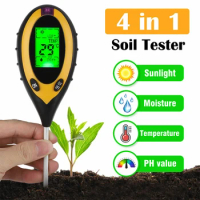 4 in 1 Digital Soil PH Meter Moisture Monitor Temperature Sunlight Tester for Home Garden Farm Lawn Soil Test Kit Tool