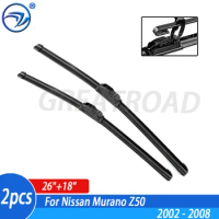 Wiper LHD Front Wiper Blades For Nissan Murano Z50 2002 - 2008 Windshield Windscreen Front Window 26"+18"