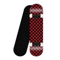 New Hot LY*R 80*20CM Black And White Grid Series Skateboard Double Upright Four Wheel Deck Penny Board Long Board Deck