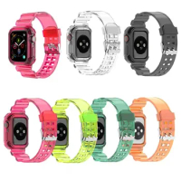 Band For Apple Watch 44mm 6 SE 5 4 3 apple Iwatch Transparent Strap 38mm 42mm 40mm Case bracelet Watchband accessories