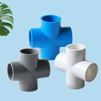 1Pcs ID 20-110mm PVC Pipe Equal Cross Connector Garden Irrigation System Parts Water Pipe 4 Way Adapter Fish Tank Supplies