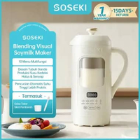 SOSEKI Transparan Soy Milk Maker 1000mL Gelas / Mesin Susu Kedelai Otomatis Multifungsi Cream+Bean