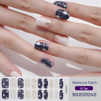 20 tips Gel Nail Strips Patch Sliders Christmas Snowflakes Adhesive Full Cover Gel Nail Stcikers UV Lamp Cured Manicure Decor