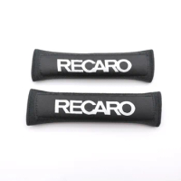 2PCS JDM Racing Sponge Cloth Car Sefety Seat Belt Cover Protect Child Headrest Seatbelt Cushion Isofix Shoulder Pads FOR RECARO
