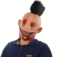Halloween Horror Cosplay The Evil Bloody Big Slit Mouth Dead Punk Clown Mask