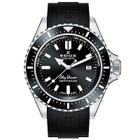 EDOX SkyDiver 海神波賽頓 1000米潛水機械錶-黑(E80120.3NCA.NIN)