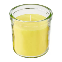 BLODHÄGG 香氛杯狀蠟燭, 檸檬和香茅/黃色, 40 時