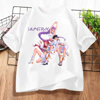 100CM-5XL Huntrix Shirt Kpop Demon Hunters T Shirts Saja Boys T Shirt Mira Rumi Zoey Top Kids Adult 