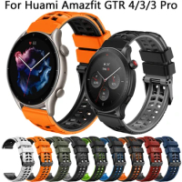 22mm Wrist Strap For Huami Amazfit GTR 4 3 GTR3 Pro Stratos 3 2 2e Silicone Watch Band for Amazfit 47mm GTR4 Bracelet Wristband