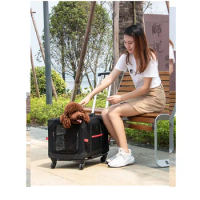 Pet Backpack Pet Trolley Bag Dog Outgoing Portable Box Car Cage Air Empty Box Cat Split Travel Box Cat Backpack Carrier 2024 New