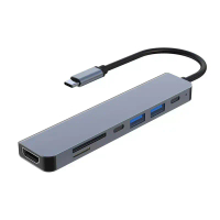 2025 Factory Type-C Docking Station 7-in-1 Converter Video Docking Station 7-in-1 Hub Splitter