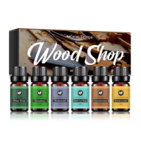 6 Bottles Essential Oils Set For Teakwood Pine Tree Bamboo Sandalwood Frankincense Aroma Oil DIY Perfume Candle