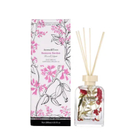 200ml Large Flower Scented Reed Diffuser Set with Sticks, Aroma Oil Diffuser Set for Home, Glass Bathroom Oil Fragrance Diffuser