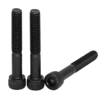 M2 M2.5 M3 M4 22/30/50/80/100-150mm สีดำ DIN912 12.9 เกรดเหล็กครึ่งด้านในหกเหลี่ยมซ็อกเก็ตหัวอัลเลนห
