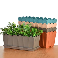 Thick Fence Lace Plastic Flower Pot Creative Long Strip Planting Box Balcony Courtyard Vegetable Pot