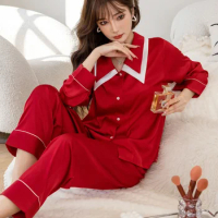 Satin Silk Pajamas Set For Women Summer Pyjamas Home Clothes Women Nightwear Pajama Long Nightgown Homewear Sleepwear