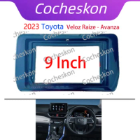2 Din 9 Inch Car Radio Fascias for TOYOTA Veloz-Raize-Avanza 2023 Frame ABS PC Installation DVD Gps Android Multimedia Player