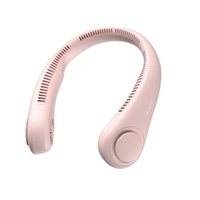 พัดลมไร้สายแบบคล้องคอ รุ่น FA12 ใช้พอร์ต USB-Type C สีชมพู