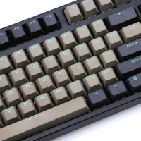 Double shot PBT Keycap Black Gray mixed Blue word Dolch 108 87 Cherry Profile Keycaps For MX Switches keyboard key cap