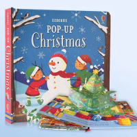Pop up Christmas Usborne English 3D Flap Picture Book Kids Reading Baby Story Learning Books for Children Christmas Gift