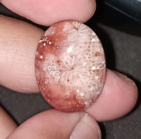 Natural Batu Akik Motif Gambar Teratai Jaring Lipan Putih Antik 3