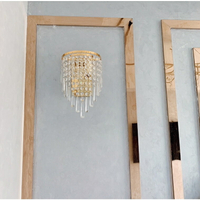 臥室床頭水晶壁燈 簡約現代創意個性玄關過道墻壁燈 led客廳壁燈