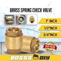 Brass Spring Check Valve (1\|1/2\"|3/4\"Inch) 0ne Way Valve Non Return Valve Injap Sehala Durable St